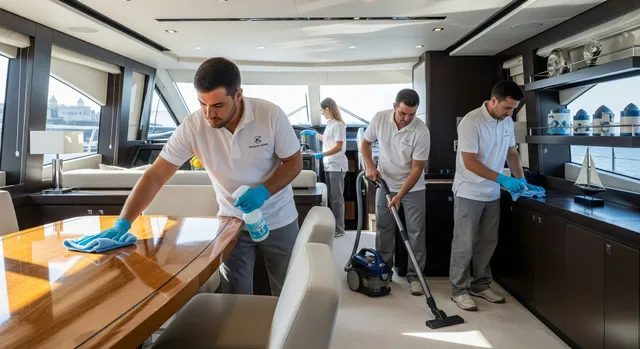 Yacht interior cleaning services